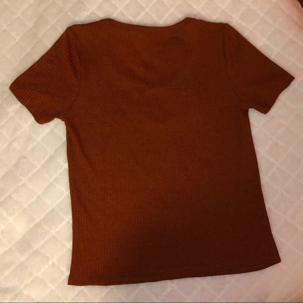Orange Fitted Ribbed T-shirt ❄️🎁 - Picture 3 of 3